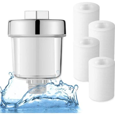 Dusjfilter, dusjfilter, vannfilter for dusjhode med 5 filterelementer (dusjfilter)