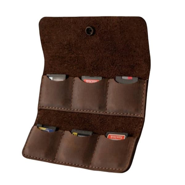 Large PU Leather SD Card Holder for DSLR Cameras L