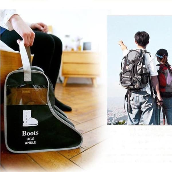 Two-piece Storage Bag for Ankle Boots - Protective Case for Women's Low Ankle Boots - Boot Organizer Bag - 28x24x29 cm - Beige