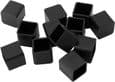 25 mm firkantede gummispidser - pakke med 16 - skridsikre - sorte