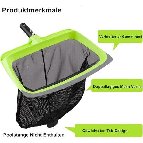 Poolbotten skimmernät - Gummiblad och förstärkt ram - Dubbla lager