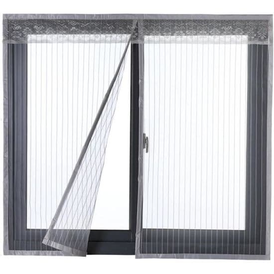 Magnetisk myggenet - Uspecificeret - 120x130cm - Glasfiber - Velcro - Grå
