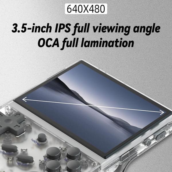2026 Retro Handheld Game Console Linux System HD and TV Output 3.5-inch IPS Screen 64G TF Card 5500+ Classic Games 2600mAh Battery (White)