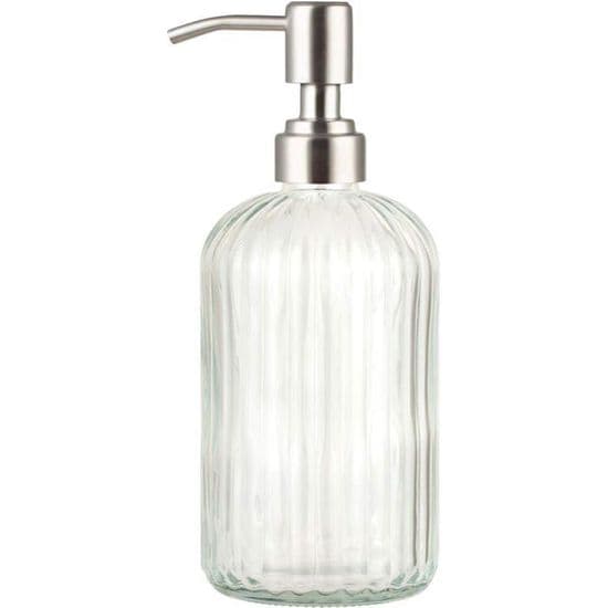 14 oz klar glas sæbedispenser med rustbestandig rustfri stålpumpe