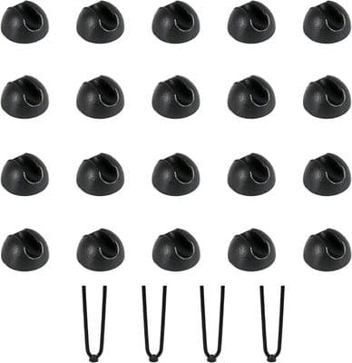 20-pack stolsbensskydd - Halkfria - Plast - Svarta