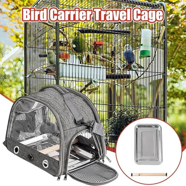 Bird Carrier Bag - Transport Bag - Pet - Perch - Shoulder Strap - Foldable - Zipper - Ventilation
