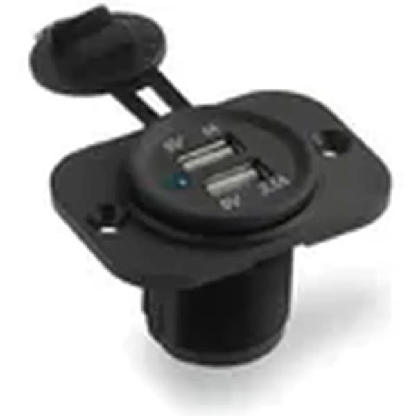 Biladapter - 2 USB-porter - Sigarettenner - 12V lader - For bil