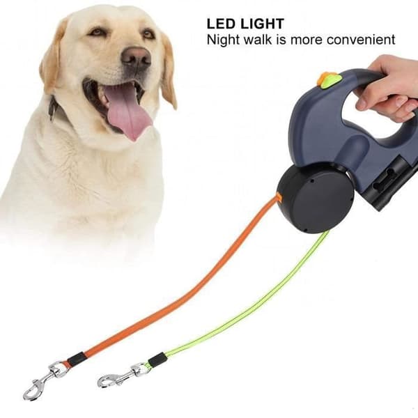 Infällbart koppel - ZVD - Dubbelhuvud - 360° - LED - Nylon