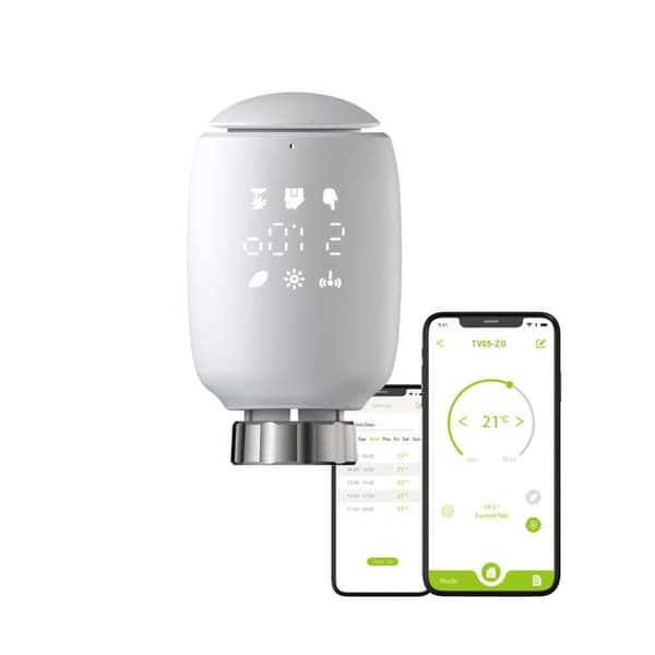 Termostatisk radiatorventil, smart programmerbar termostat, temperaturkontroll, eTRV, Alexa, Google Home röststyrning