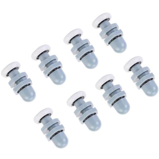 Sæt med 8 holdbare ruller til brusedøre i plast til badeværelsesdøre i glas (20 mm)