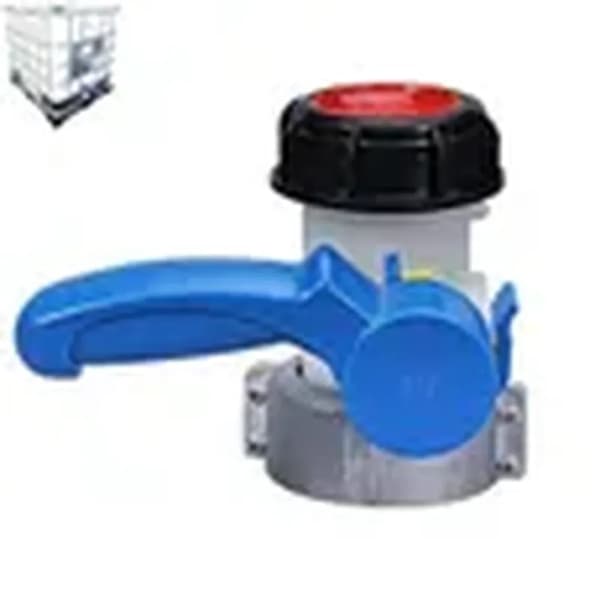 Perhosventtiili - S60x6 - 2 tuumaa - HDPE - 70mm mutteri - 1000 litran IBC-säiliö