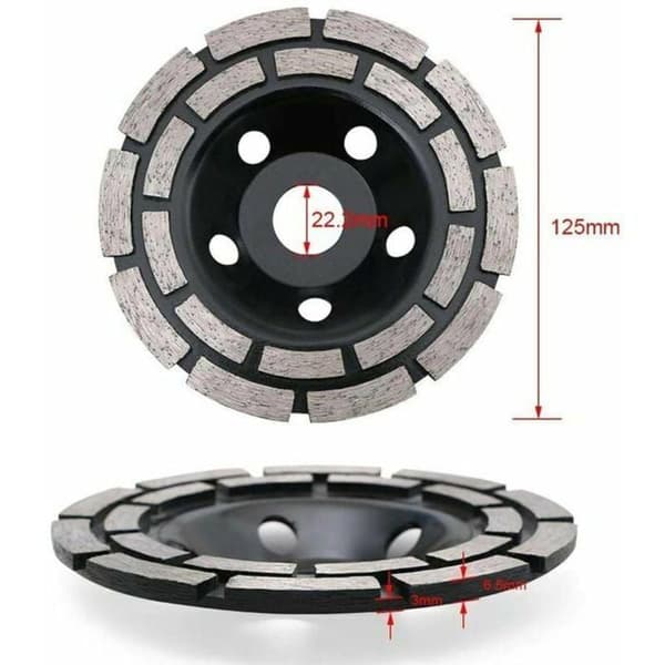 125 x 22.2 mm Diamantskive - Dobbelt Række - Universal Brug MULTI-SOCKET