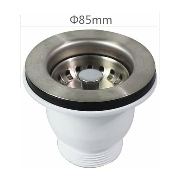 60 mm vaskeafløb - rustfrit stål - 85 mm afløbskurv - flere farver