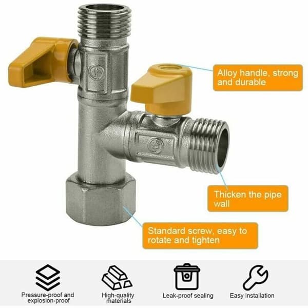 3-vejs ventil G 1/2 - Flere farver - Messing - 90x85mm