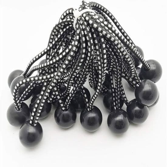 25 elastiske gummibungee-snore, 140 mm, til telte, presenninger og plakater