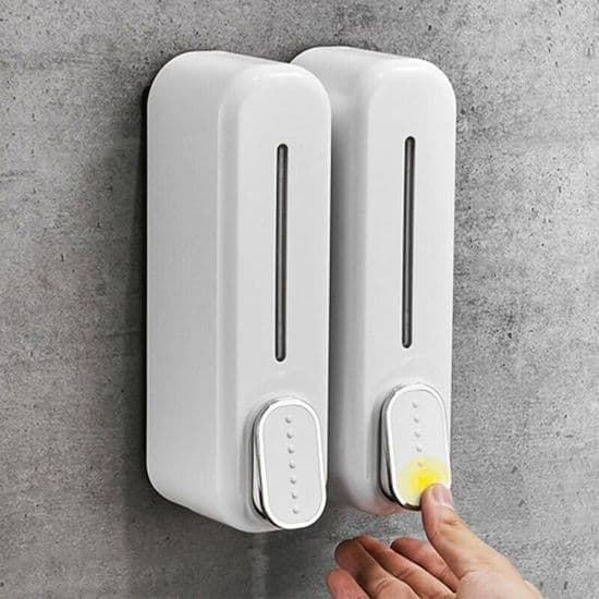 300 ml manuel tryk ABS sæbedispenser, vægmonteret sæbedispenser til hjem og hotel, hvid