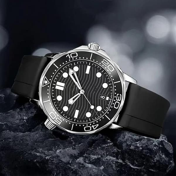 Rolex Gummirem Quick Release Blød Fluorgummi Universal Erstatningsrem til Mænd Kvinder Kompatibel Rembredde 22mm