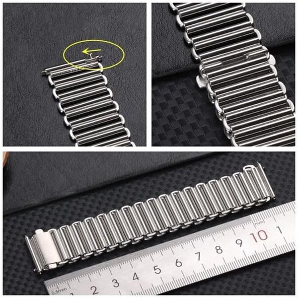 22 mm Quick Release för Bonklip Bamboo armband i rostfritt stål - silver
