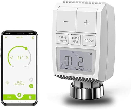 Smart anslutet termostatiskt radiatorventilhuvud, intelligent programmerbart WiFi-anslutet termostatiskt radiatorventilhuvud