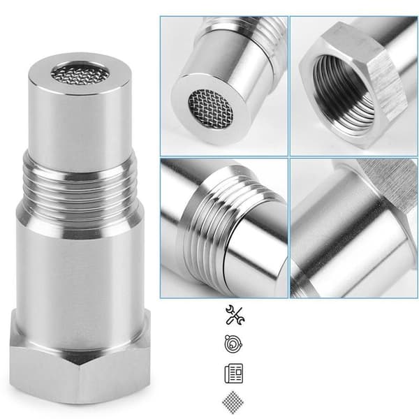 2-pak O2 iltsensorer - Rustfrit stål - M18 x 1,5 mm - Velegnet til metalkatalysatorer - Iltsensorfjerner