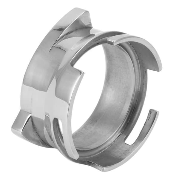 Kaffedoserings tragt i rustfrit stål, robust fastgørelse, nem installation, roterende, 54 mm, til kaffe