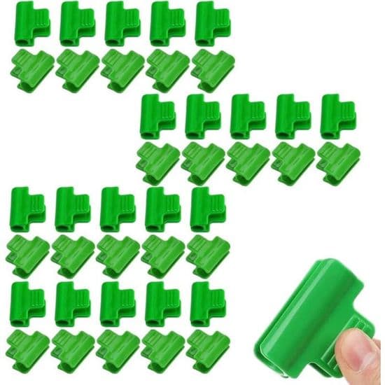 Plastclips, pakke med 40 - Rivfaste - Til drivhuse - Grønne