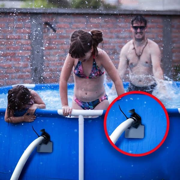 Poolslangeholdere, til 30 mm til 38 mm slanger, kompatible med Intex og Bestway pools (grå)