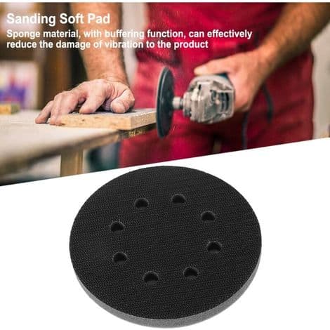 125 mm diameter blød svampe-interfacepude til slibepuder (8 huller)