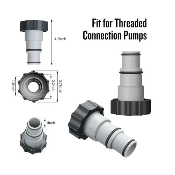 Sæt med 2 slangeadaptere, slangeadapter A + adapter B til swimmingpool, slangeadapter til pumper, stik