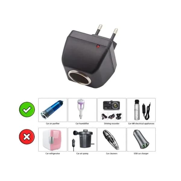 AC til DC strømadapter, bilstrømkonverter AC 100-240V til DC 12V 6W stikadapter