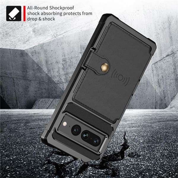 Beskyttende Google Pixel 7A-telefondeksel med kortholder