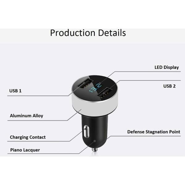Minibil-lader med 2 USB-porter - 30A hurtiglading - LED-indikator - Universell