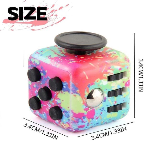 Fidget Cube - Anti-stress Cube - Stress-Relieving Rubik's Cube Toy - Rubik's Cube with Infinite Blocks - Relieving Rubik's Cube with 6 Calming Sides