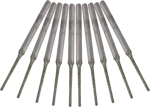 Förlängda borr - 10-pack - Diamant - 1 mm - Silverspets