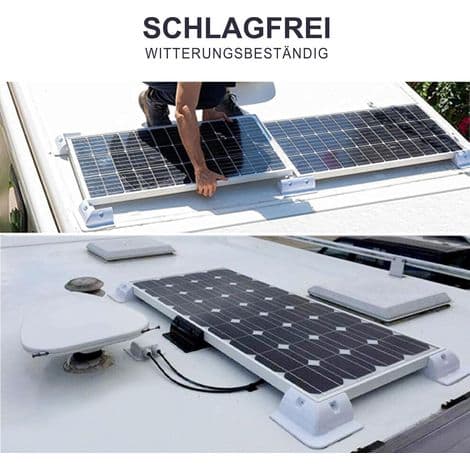 Dobbelt ABS solcellekabelgennemføring, hvid solcellemodulholder spoiler, ideel til autocampere, campingvogne og både.