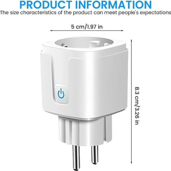 2 stk. WLAN Smart Socket - 16 A Wi-Fi-uttakstimer - Stemmestyring og fjernkontroll - Hjemmeautomatisering