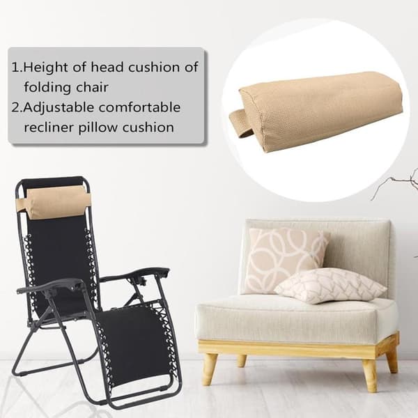 Neck Pillow Neck Support - Chair Cushion - Comfortable Rest - Adjustable Height - 35 x 15 cm - Beige