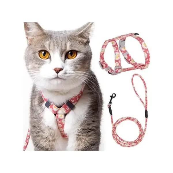 Kattesele - Justerbar - 145 cm - Nylon - Pink