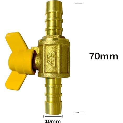 To-vejs rillet kugleventil (til 10 mm-11 mm ID rør)