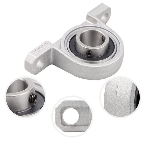 4 stykker bloklejer, kuglelejer, zinklegeringslejer, med solid støbejernsbase (størrelse: 12 mm)
