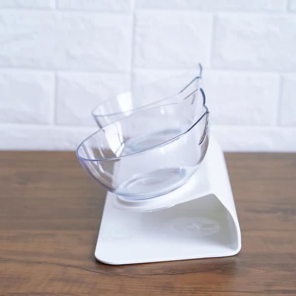 Husdjursskål - Skydda - Transparent - Halkfri - 2 skålar - Ergonomisk design