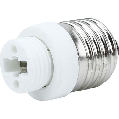 4x E27 til G9 lampefatningsadapter i HVIT - Sett med 4 omformere for lampefatninger for gløde-, LED-, halogen- og energisparepærer