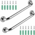 2 stk. robust gribestang i rustfrit stål til badekar, bruser, toilet, 30 cm