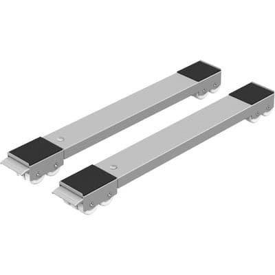Set med 2 transporthjul för tvättmaskin, stöder upp till 300 kg, med broms, grå