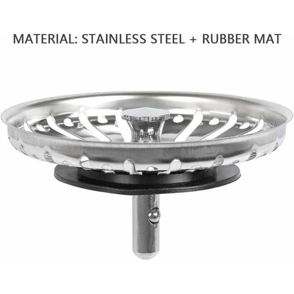 Vaskesi, sæt med 2 - Rustfrit stål - 84 mm diameter - Afløbsprop
