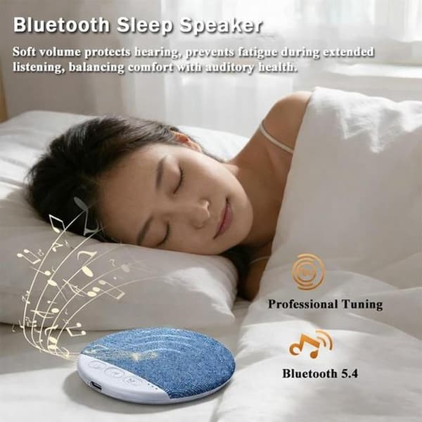 Bluetooth-benledningshøyttaler for søvn under puten, stereobass, timer for hvit støy, trådløs (blå)