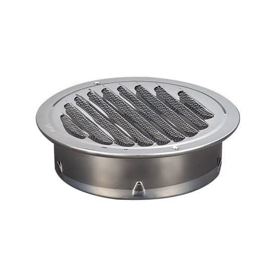Rund ventilationsrist i rustfrit stål, 100 mm metalventilationsrist