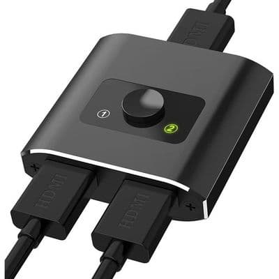 HDMI-switch, dubbelriktad HDMI-switch 1 ingång 2 utgångar eller 2 ingångar till 1 utgång HDMI-splitter, stöder 4K