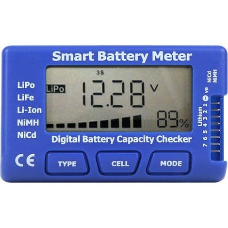 5-i-1 Smart Digital Batterimåler, Batterikapasitetstester med LCD-skjerm