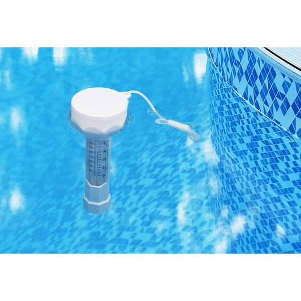 Stor flytande vattentermometer för pool med rep, stöttålig termometer för alla pooler